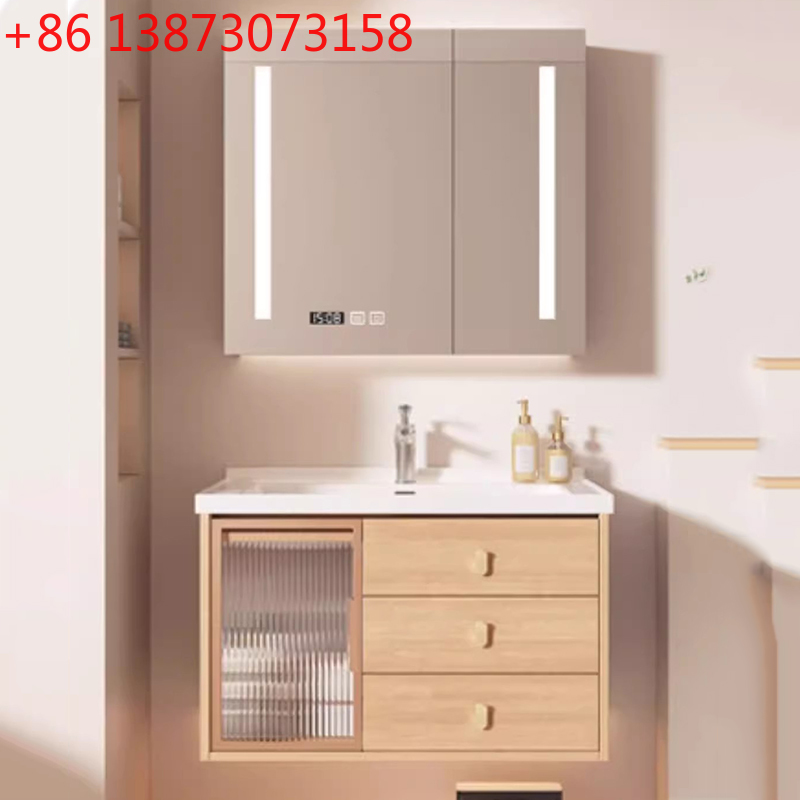 Home Bathroom Vanity Combo - Dekorationen Moderner Badezimmerschrank Holz-Papierschubladen Luxuriöse Trennwände